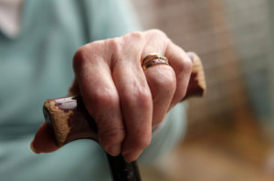 Old Woman Hand on Cane